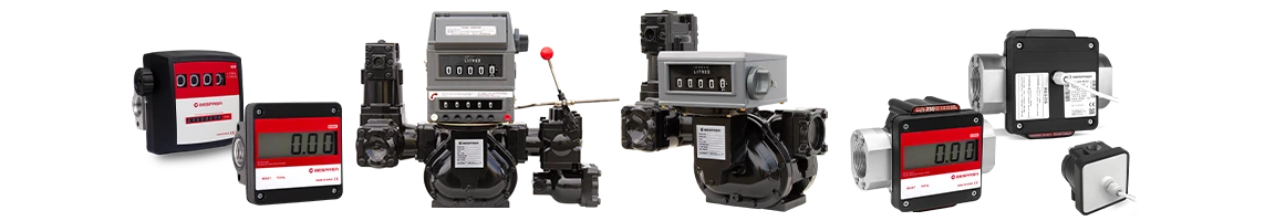 Meters and pulse transmitters for industrial fluids